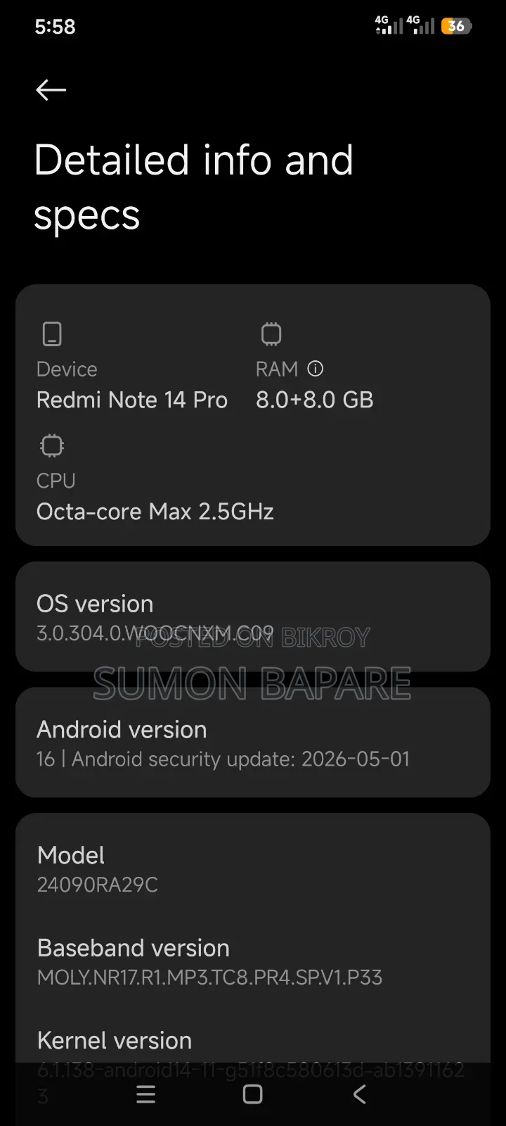 Xiaomi Redmi Note 14 Pro 5G 256 GB Black