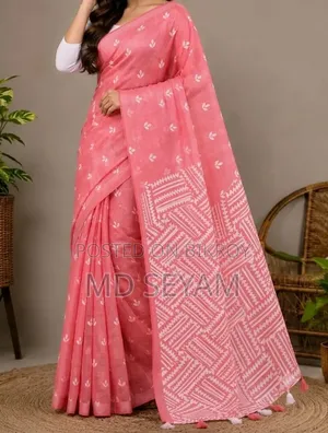 Half Silk Screen Print Saree