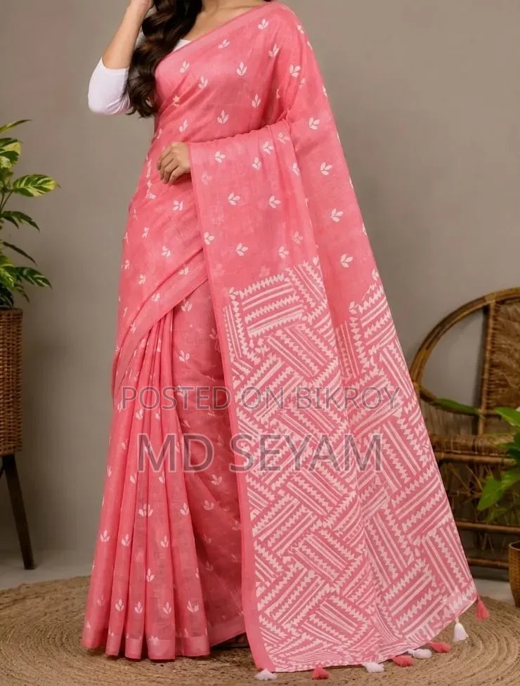 Half Silk Screen Print Saree