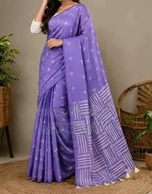 Half Silk Screen Print Saree