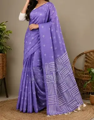 Half Silk Screen Print Saree