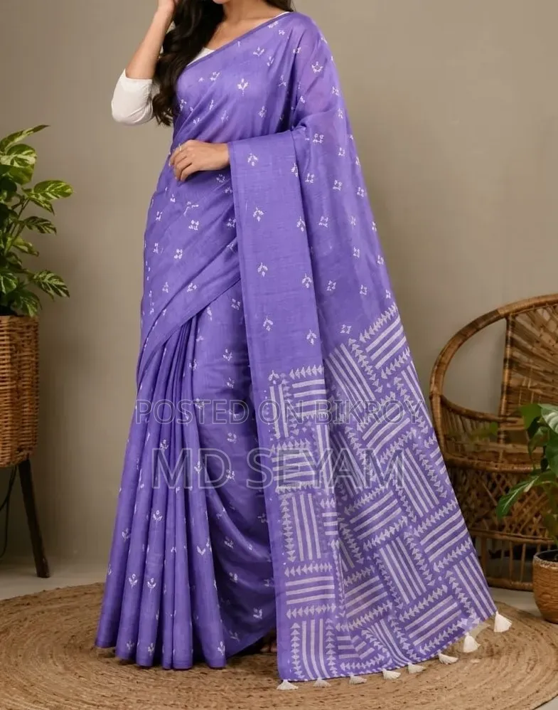 Half Silk Screen Print Saree