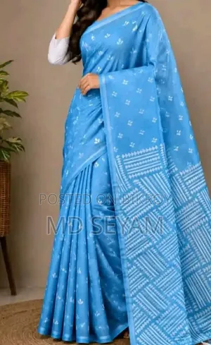 Half Silk Screen Print Saree