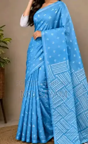 Half Silk Screen Print Saree