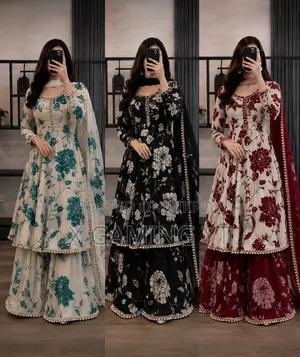গোলাপ গাউন থ্রি পিস প্রিমিয়াম কটন কালেকশন
