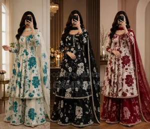 গোলাপ গাউন থ্রি পিস প্রিমিয়াম কটন কালেকশন