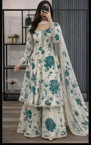 গোলাপ গাউন থ্রি পিস