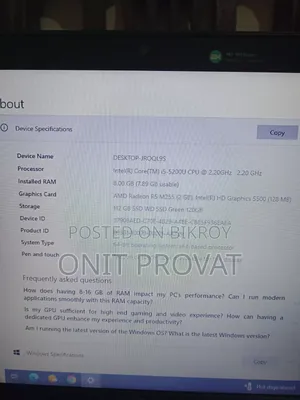 HP 14-Dq1025cl 8GB Intel Core i5 140GB SSD Laptop