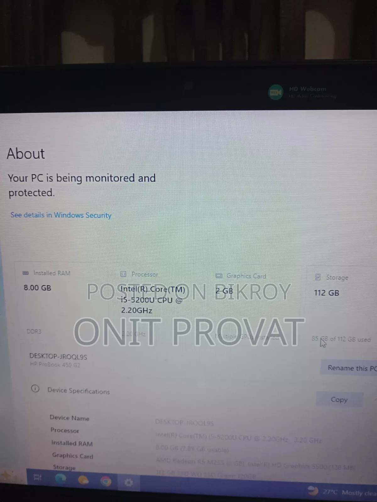 HP 14-Dq1025cl 8GB Intel Core i5 140GB SSD Laptop