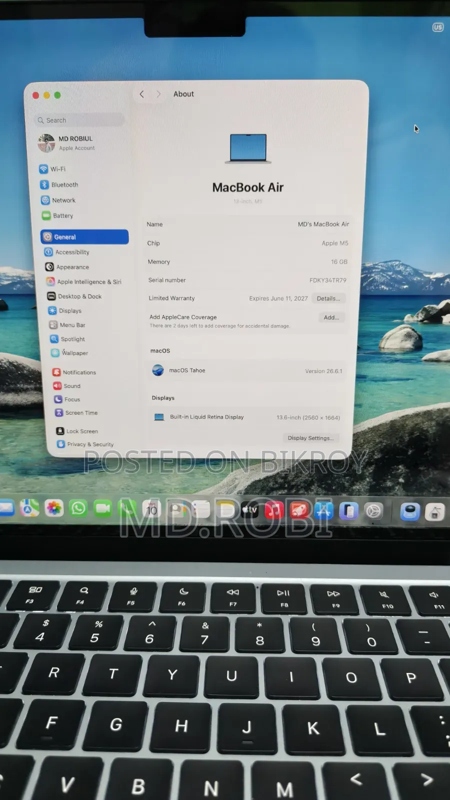 Laptop Apple MacBook Air 2026 M5 16GB Apple M5 SSD 512GB