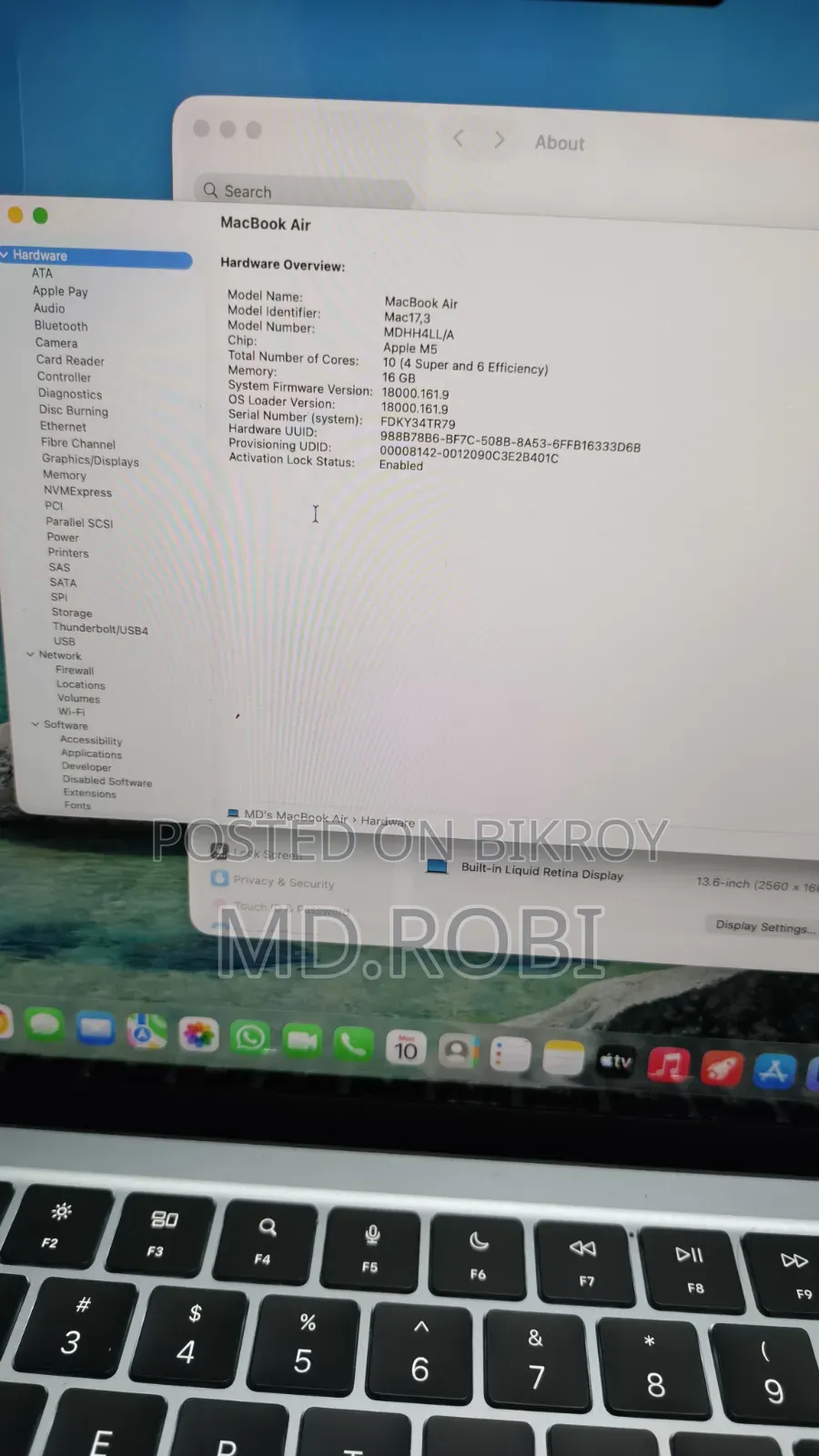 Laptop Apple MacBook Air 2026 M5 16GB Apple M5 SSD 512GB