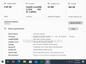 Desktop Computer Samsung 8GB Intel Core I5 HDD 500GB
