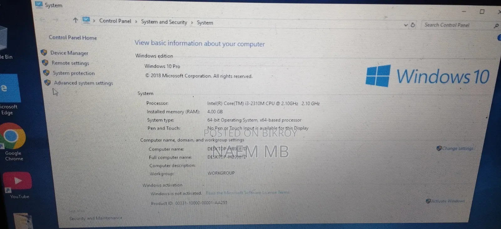 Laptop HP Pavilion G4 4GB Intel Core 3 HDD 512GB