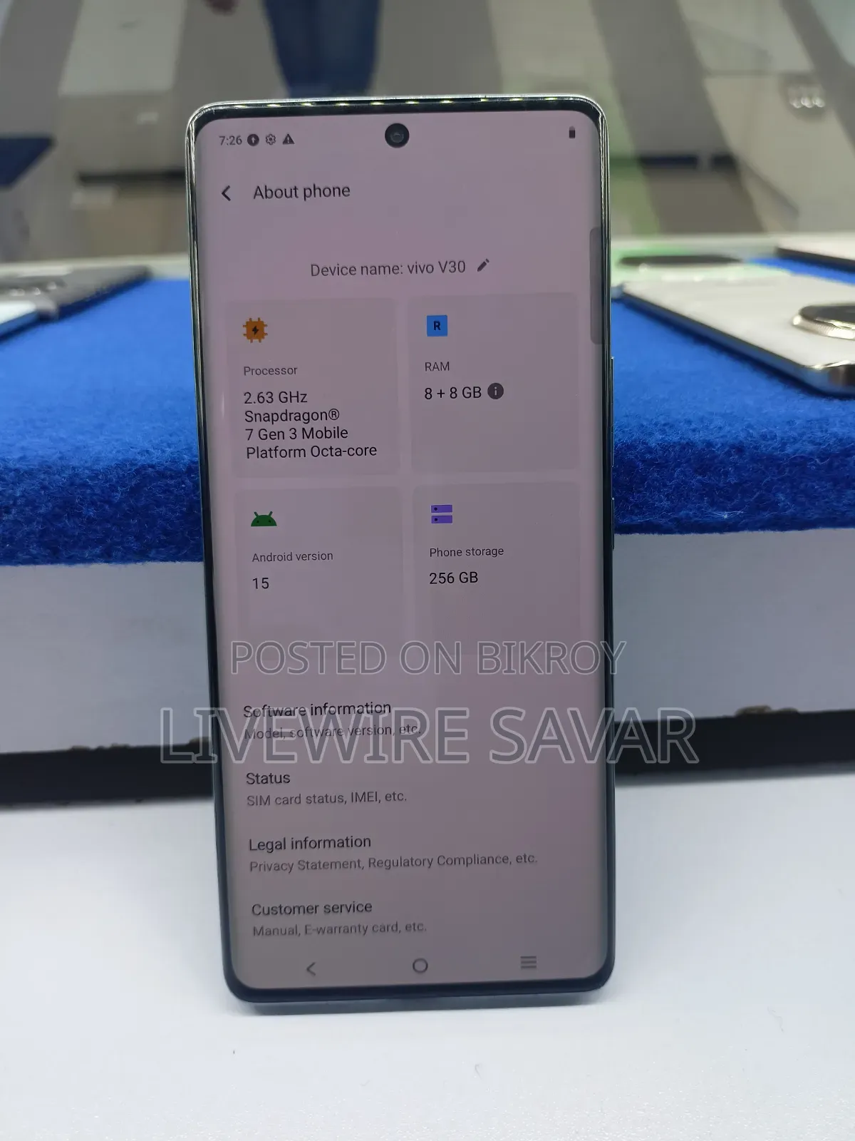Vivo V30 5G 256 GB Blue