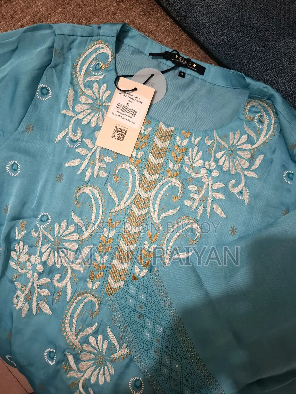 Yellow Smart Fit Embroidered Ethnic Kurti