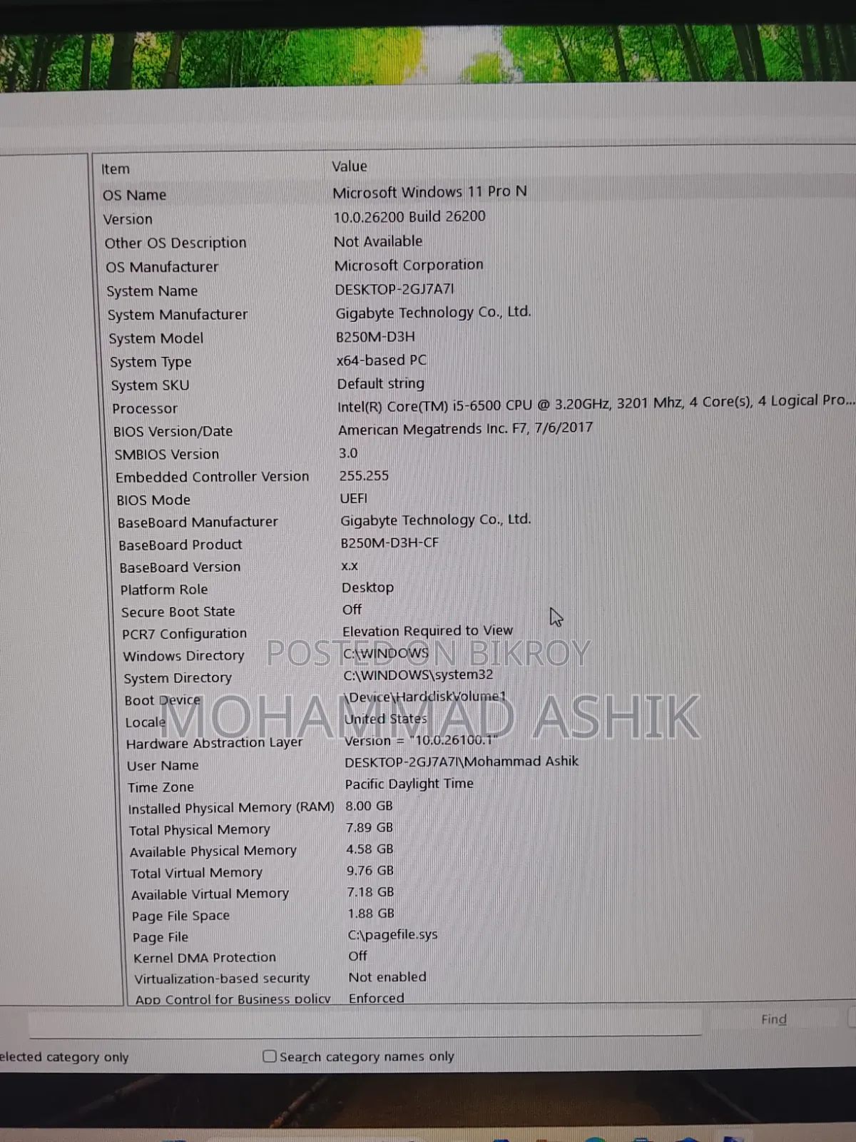 Desktop Computer Gigabyte 8GB Intel Core i5 SSD 256GB