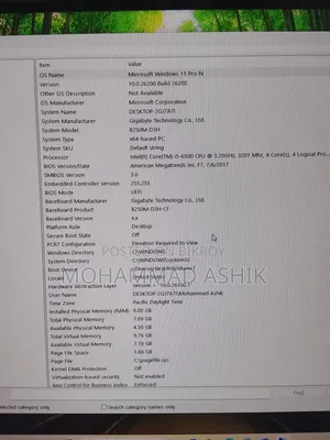 Desktop Computer Gigabyte 8GB Intel Core i5 SSD 256GB
