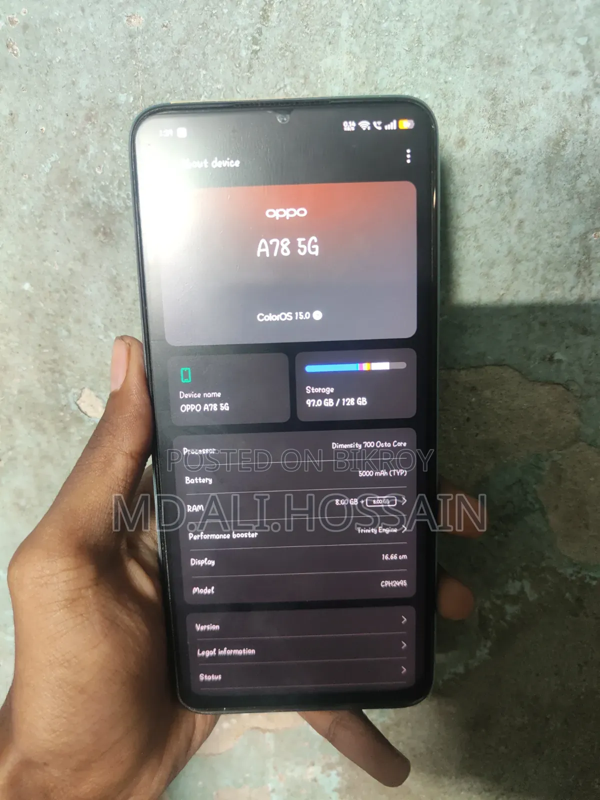 New Oppo A78 5G 128 GB Blue