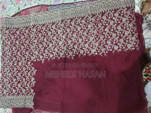 Stunning Party Saree with Thread Work on Net