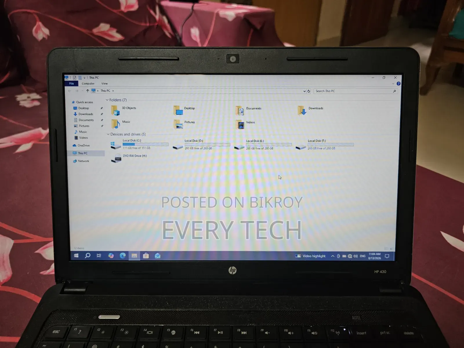 Laptop HP 4GB Intel Core I3 HDD 1TB