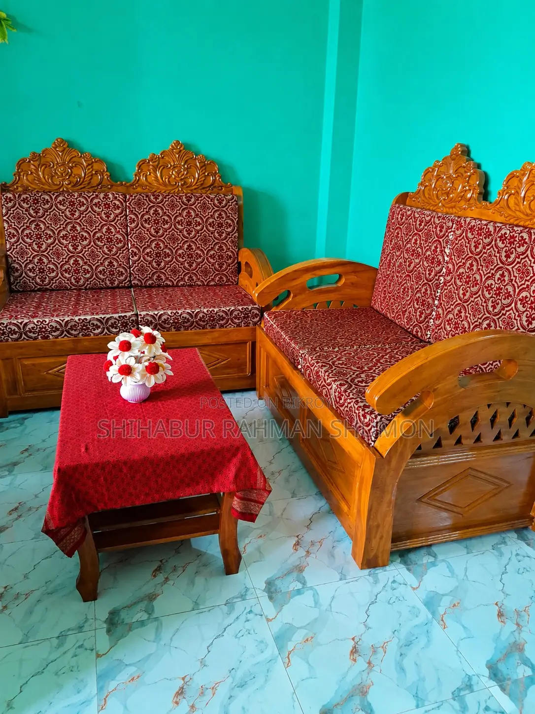 মেহেগুনি কাঠের সোফা সেট