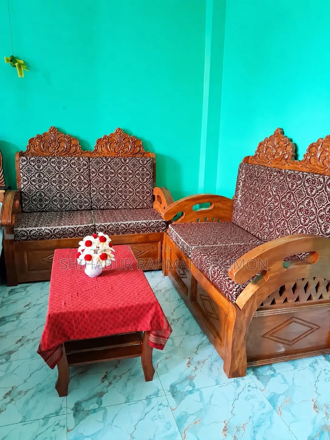 মেহেগুনি কাঠের সোফা সেট