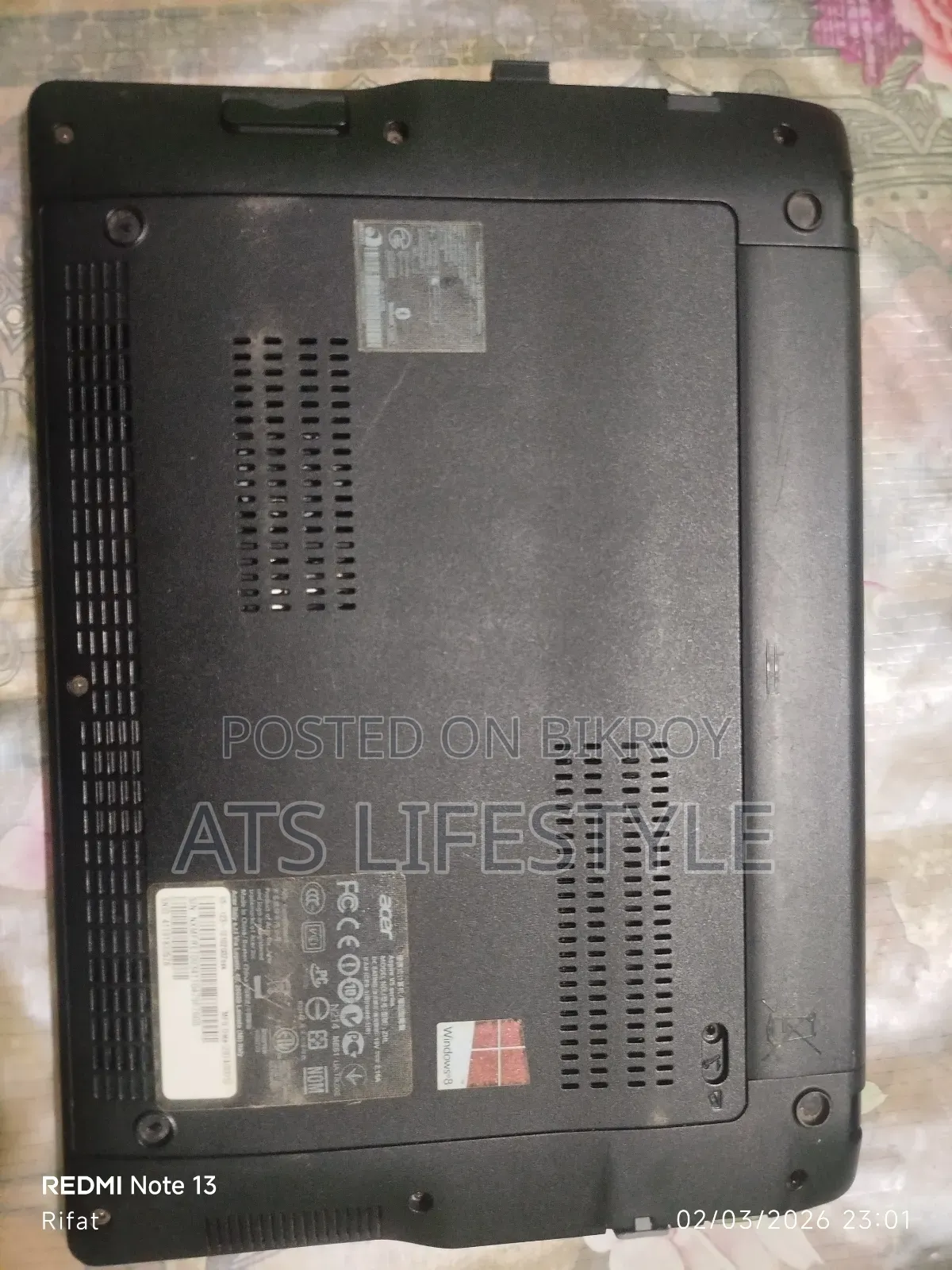 ল্যাপটপ Acer Aspire V5-123 2gb Amd HDD 320gb