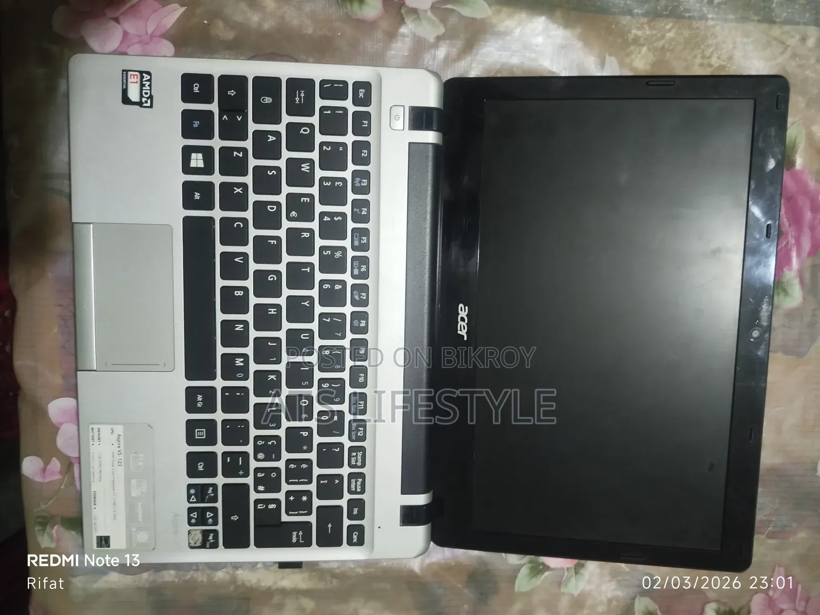 ল্যাপটপ Acer Aspire V5-123 2gb Amd HDD 320gb