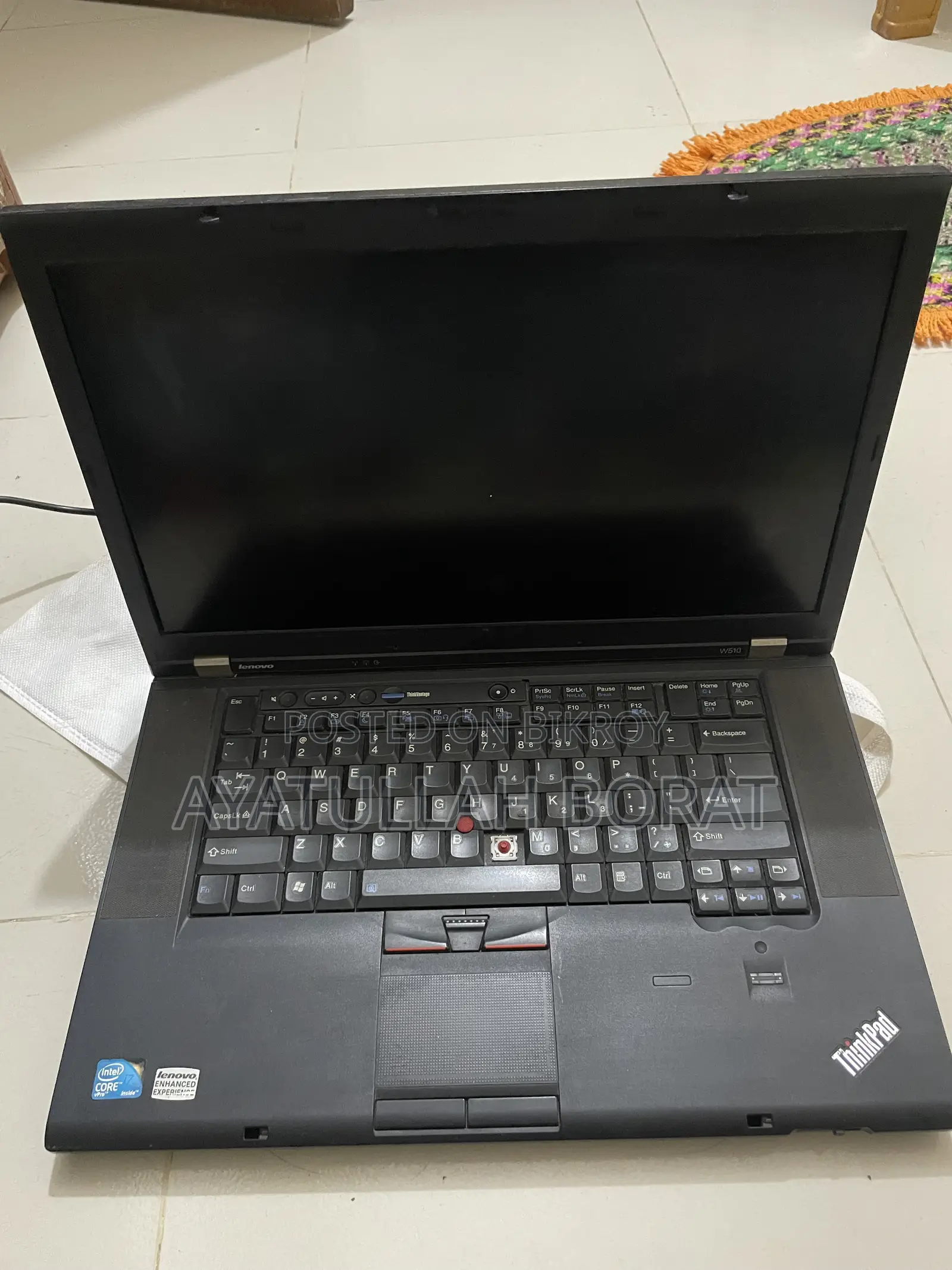 Laptop Lenovo ThinkPad W510 4GB Intel Core I7 SSD 256GB