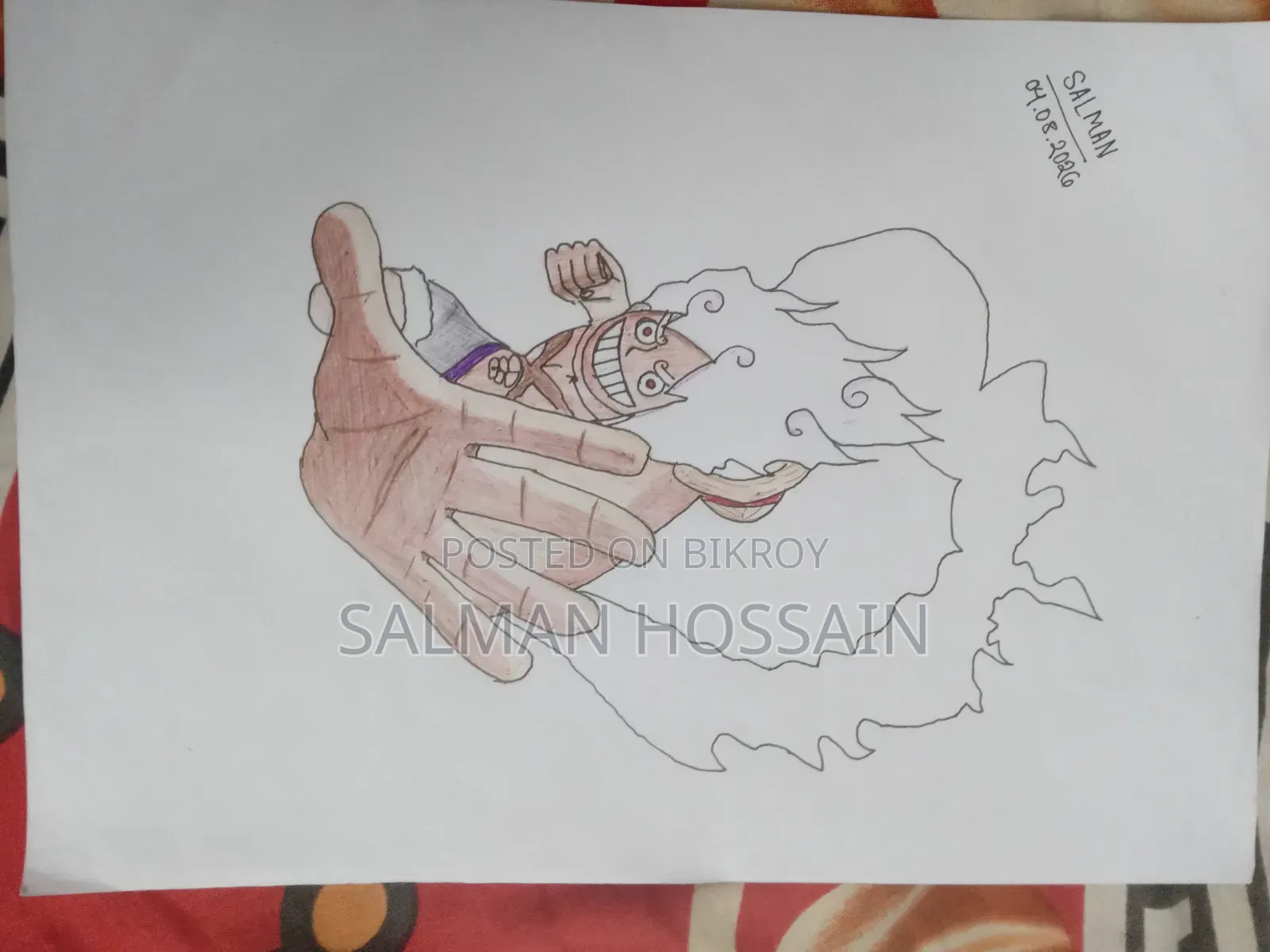 Luffy Gear 5 Pen Art
