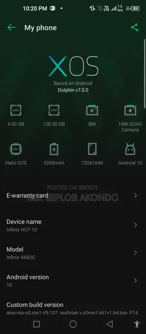 Infinix 128 GB Gray