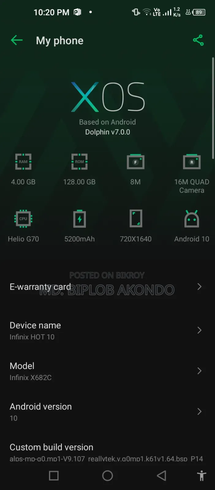 Infinix 128 GB Gray