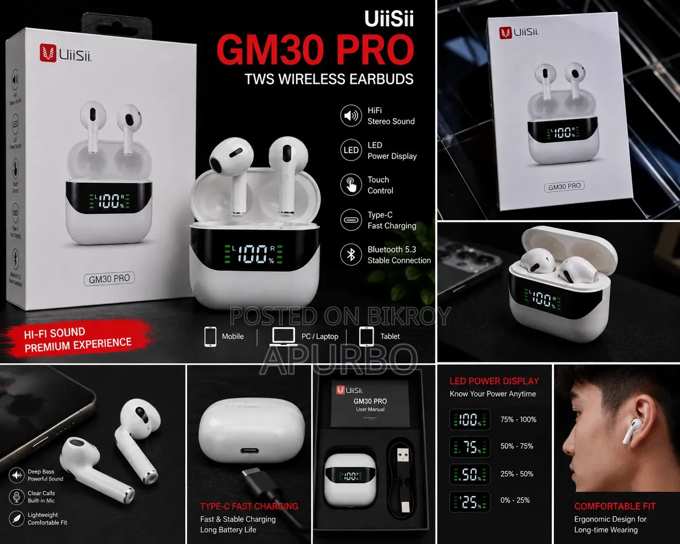 UiiSii GM30M Gaming Earphone | Clear Sound | Mic | Brand New