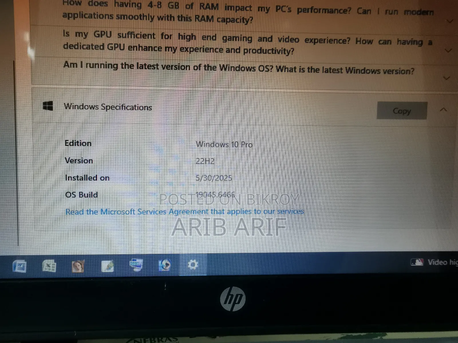 Laptop HP 15 4GB Intel Core i3 HDD 512GB