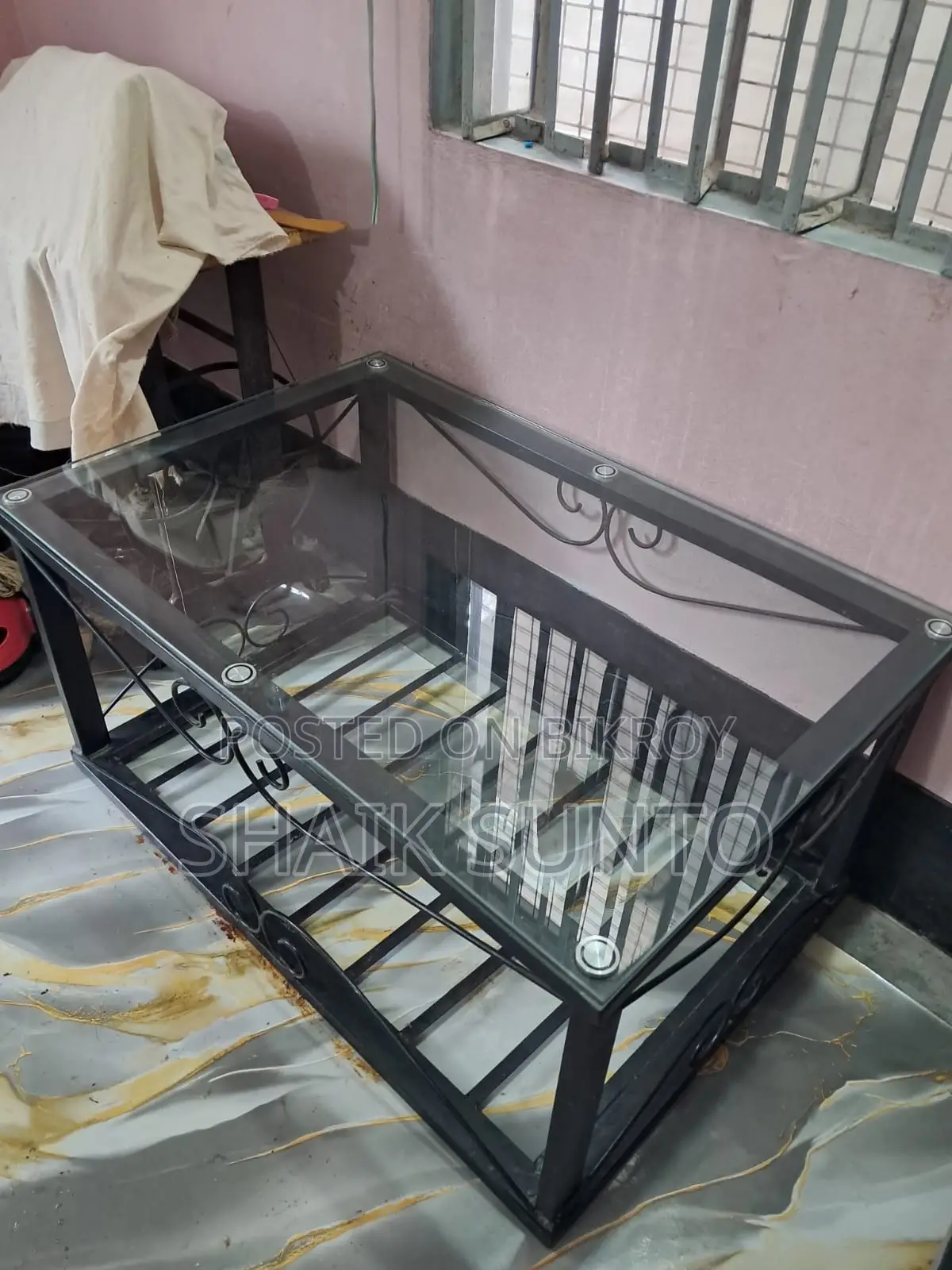 Metal Glass Tea Table