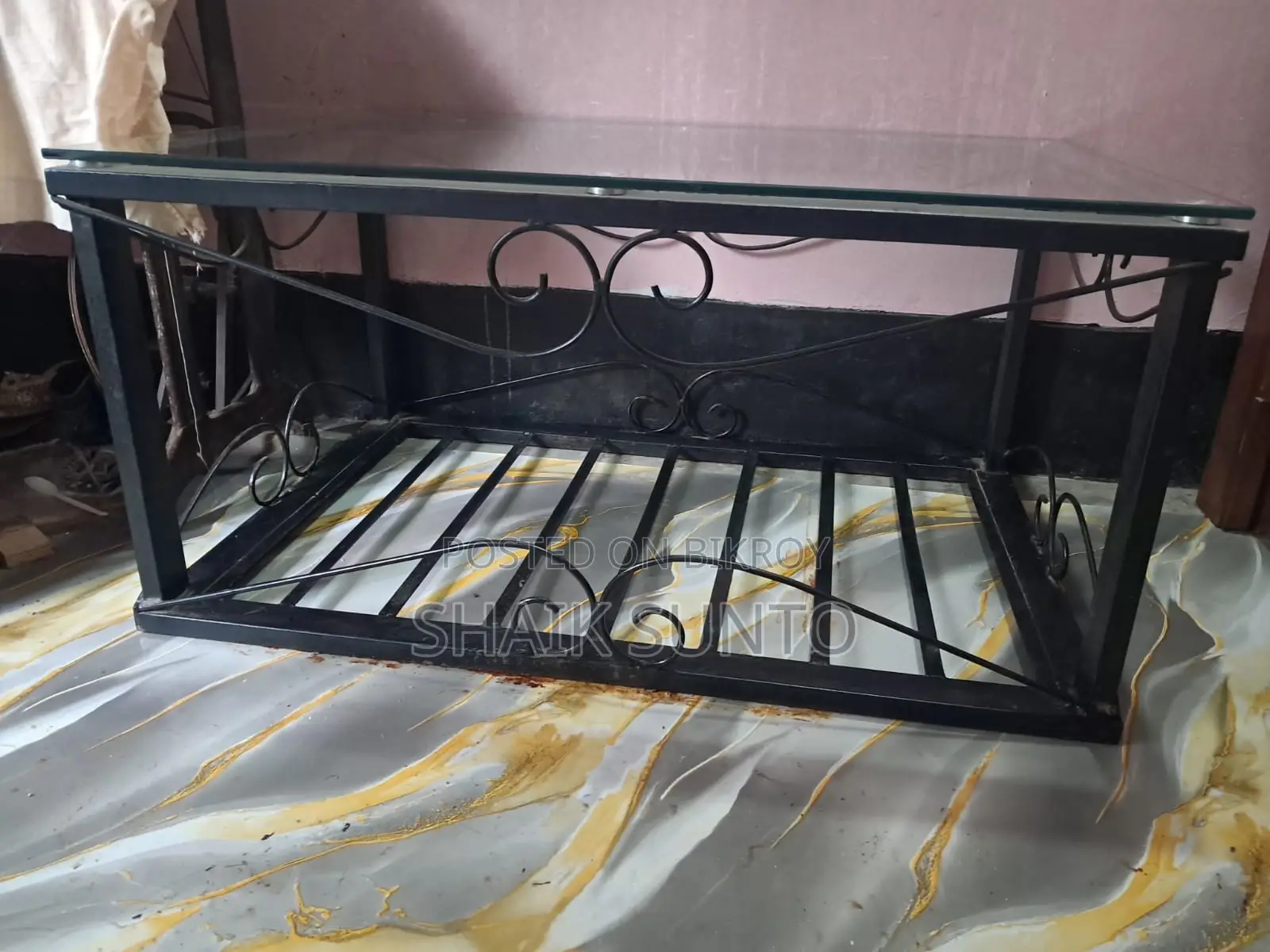 Metal Glass Tea Table