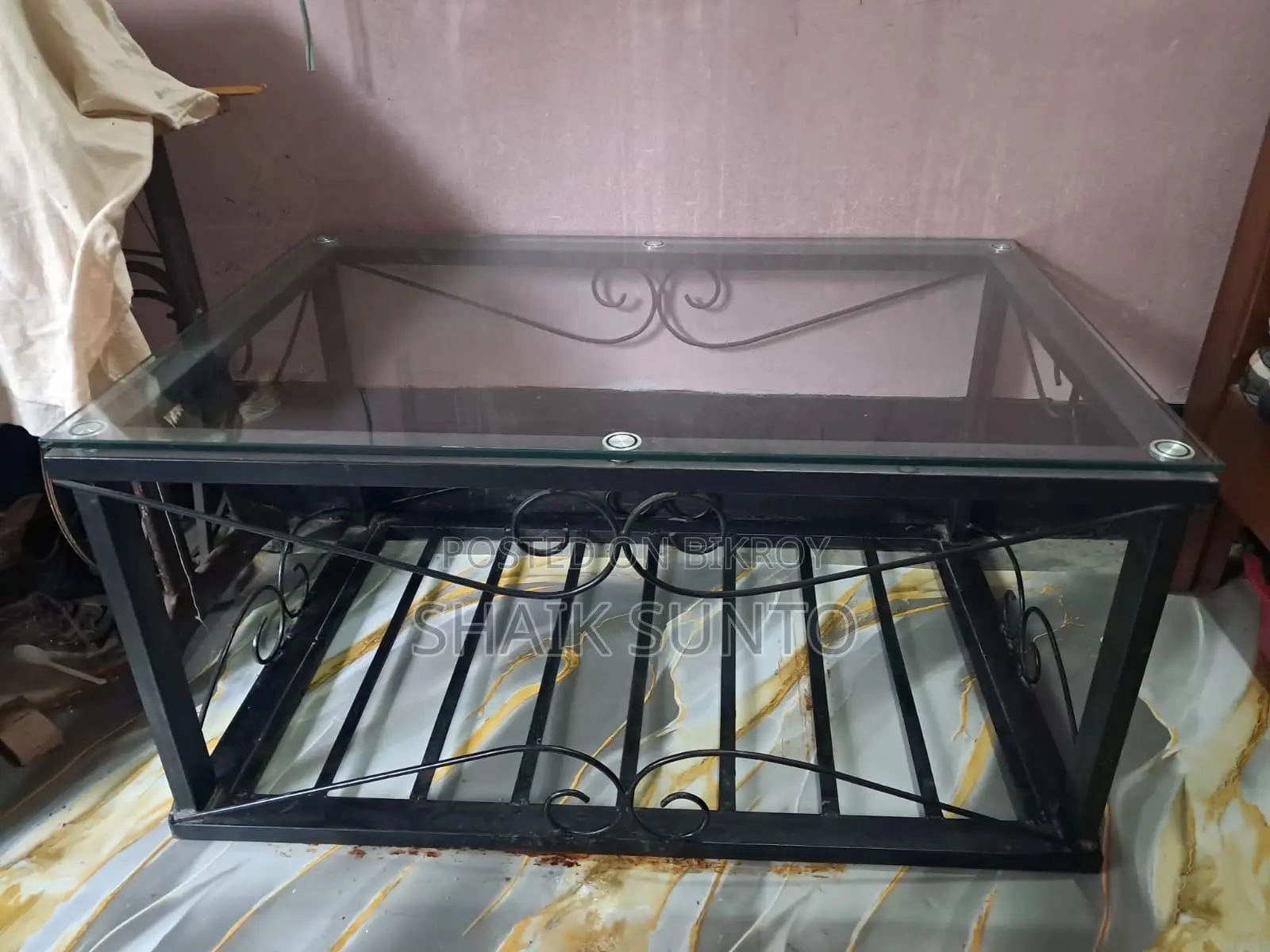 Metal Glass Tea Table
