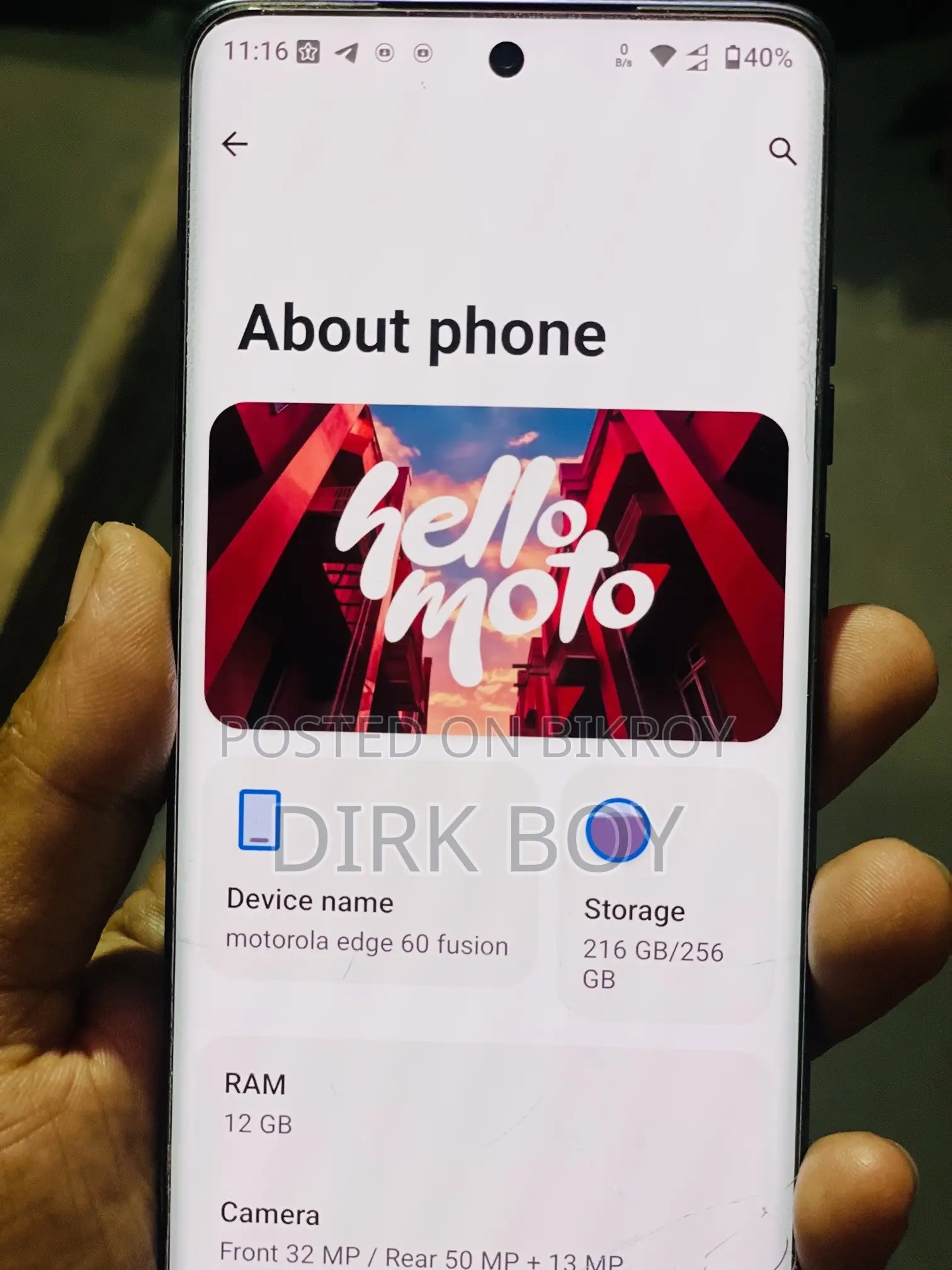 মোটোরোলা এজ ৬০ ফিউশন ২৫৬ জিবি পার্পল