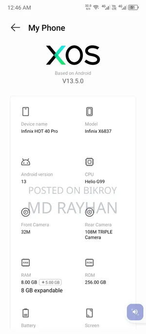 Infinix Hot 40 Pro 256 GB