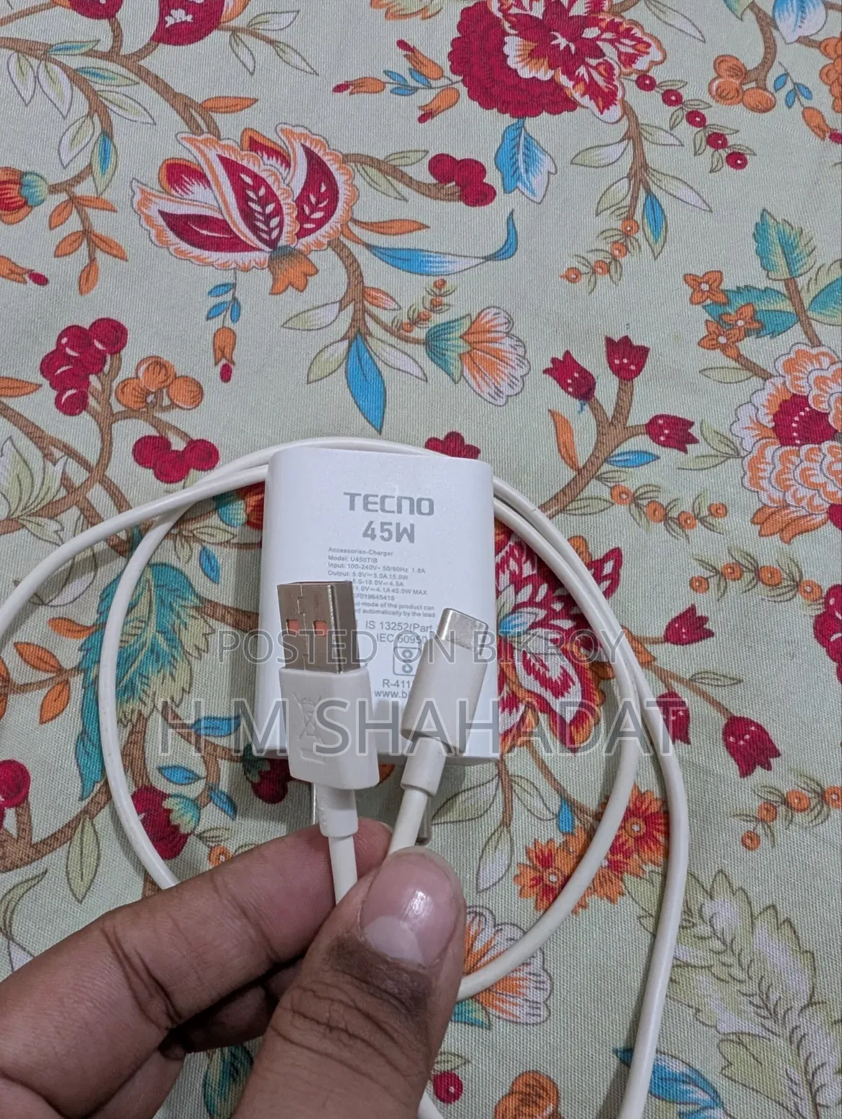 45 Watt Original Tecno Camon 40 Pro Fast Charger