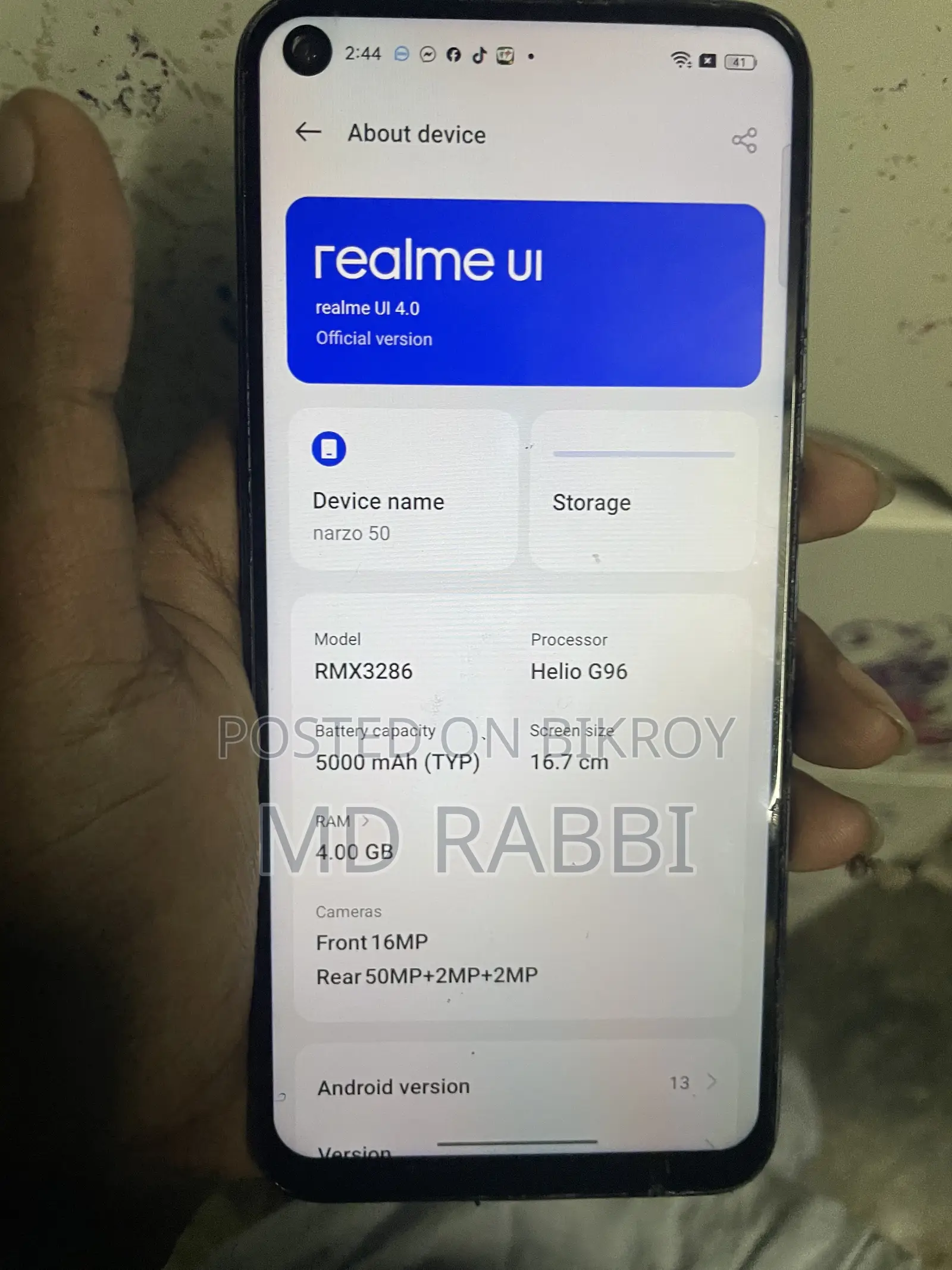 রিয়েলমি নার্জো ৫০ ৬৪ জিবি ব্ল্যাক