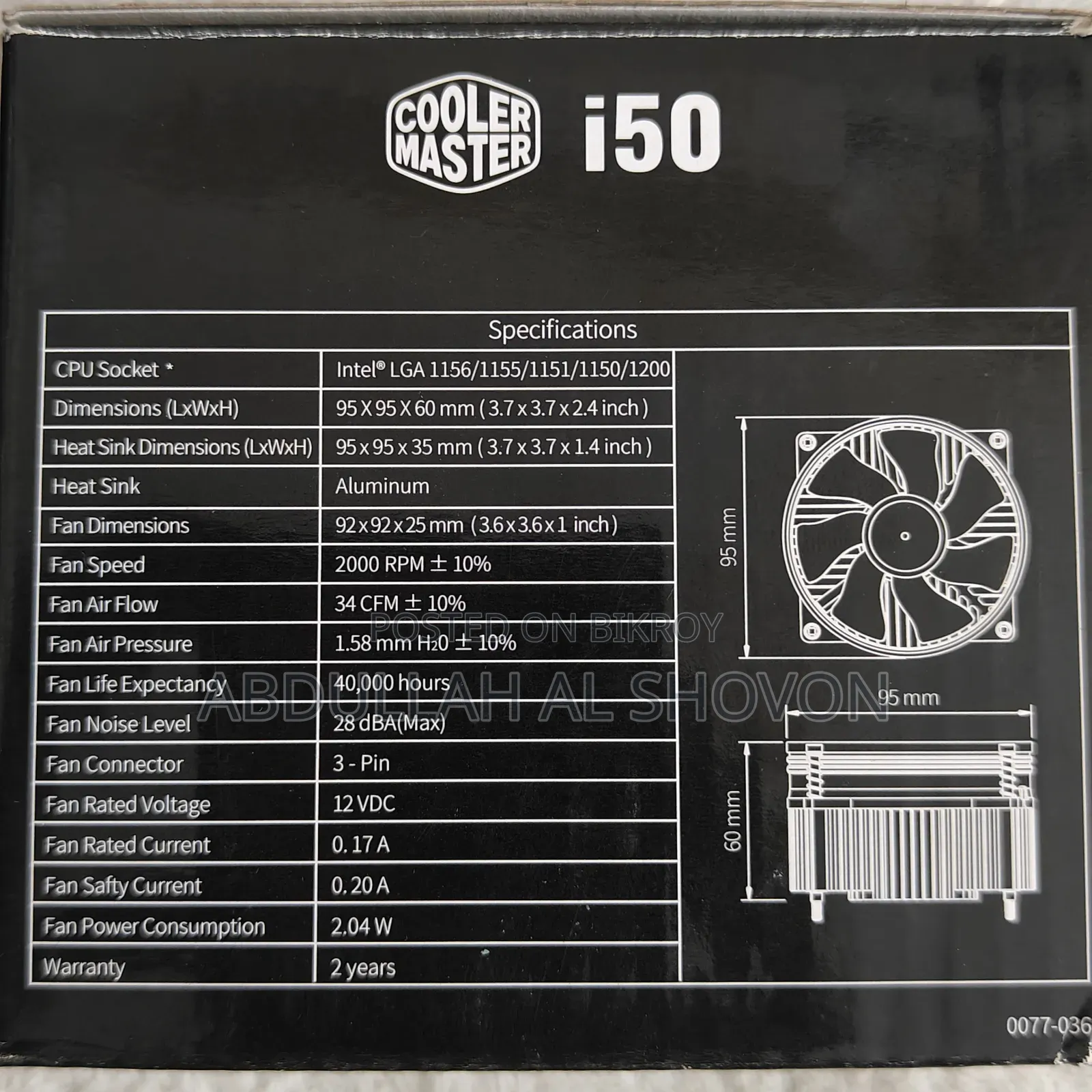 Computer CPU Cooler Fan