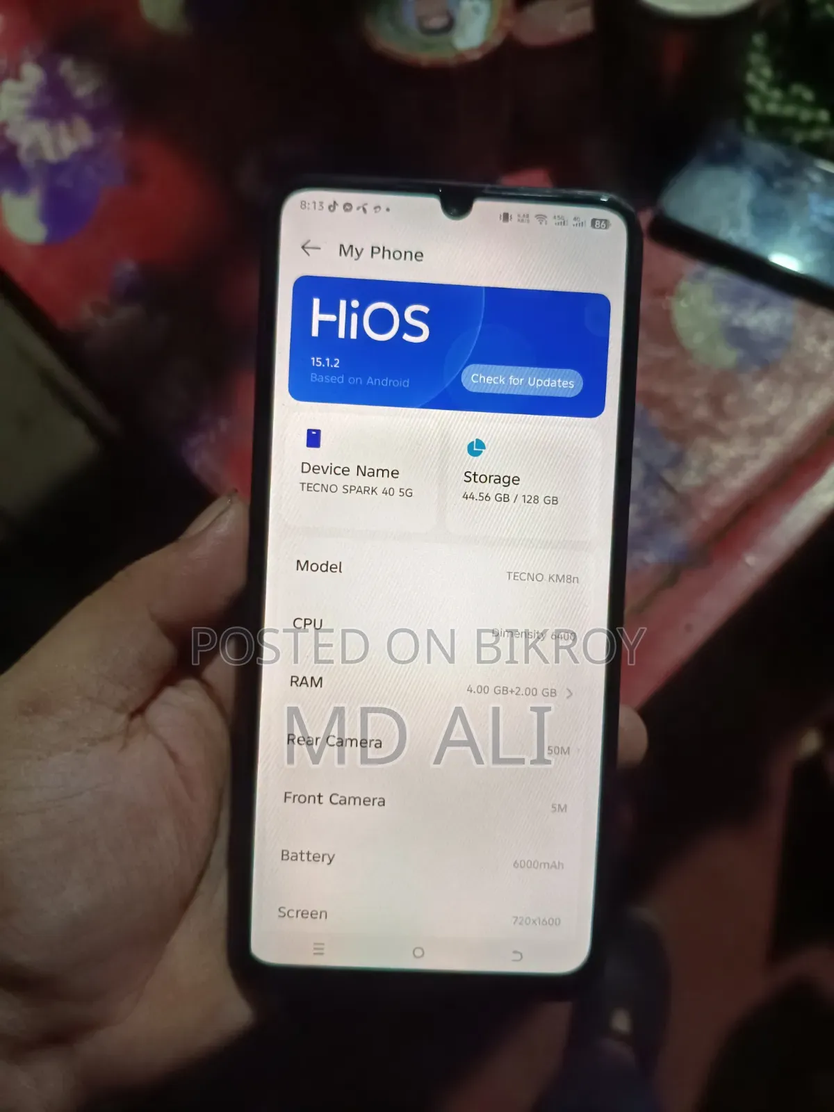 টেকনো স্পার্ক ৪০ ১২৮ জিবি ব্ল্যাক