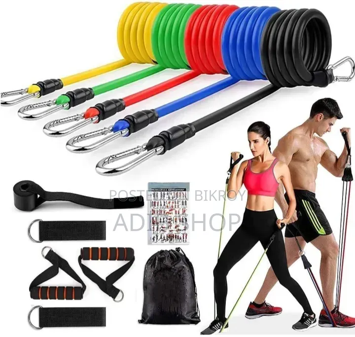Resistance Bands Set, Stackable Exercise Bands With Handles