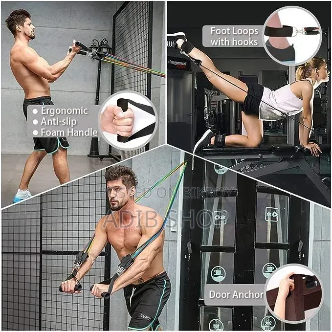 Resistance Bands Set, Stackable Exercise Bands With Handles
