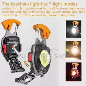 USB Rechargeable 7-Mode LED Keychain Light