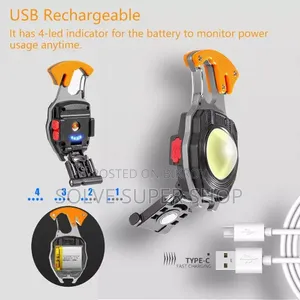 USB Rechargeable 7-Mode LED Keychain Light