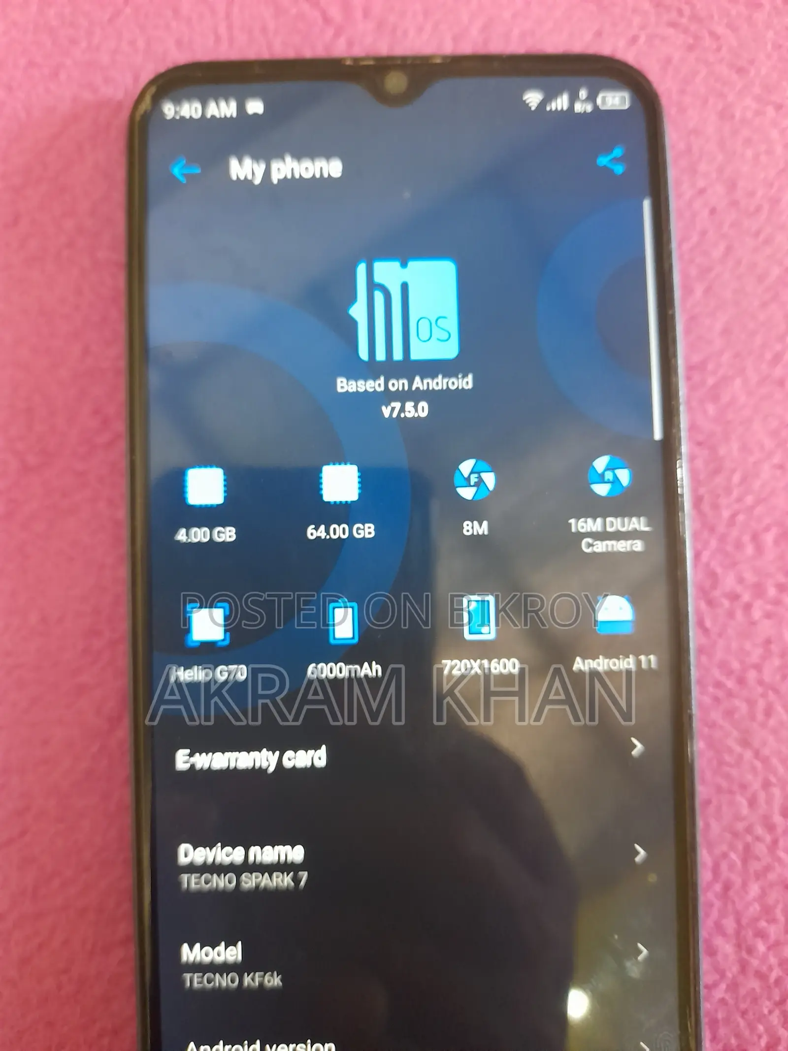 Tecno Spark 7 64 GB Blue