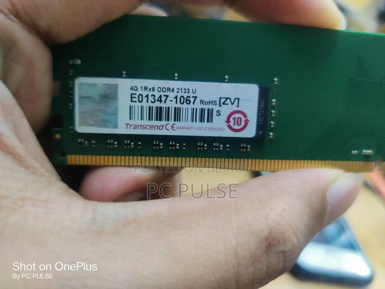 Transcend 4GB DDR4 2133MHz Desktop RAM – 1 Year Warranty!