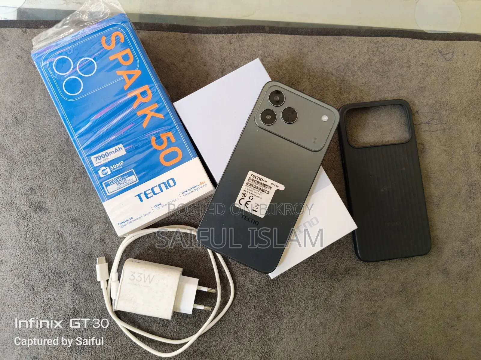 New Tecno Spark 50 128 GB Gray